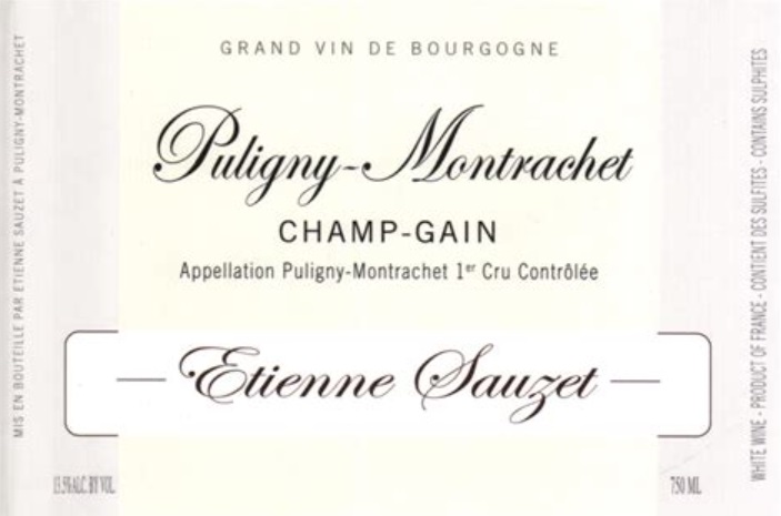 Domaine Etienne Sauzet Puligny Montrachet Champ Gain 1er Cru
