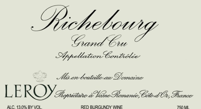 Domaine Leroy Richebourg Grand Cru