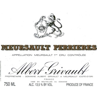 Albert Grivault Clos Des Perrières Meursault 1er Cru