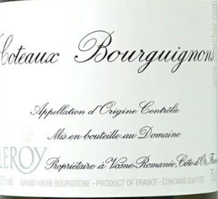 Domaine Leroy Coteaux Bourguignons Blanc